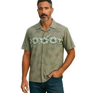 VTG Island Tropics Hawaiian travel, Vacation button down summer Men’s Sz Med.